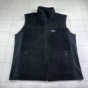 Patagonia R2 Vest Mens Large Black Polartec Fleece Full Zip Gorpcore Warm Hiking